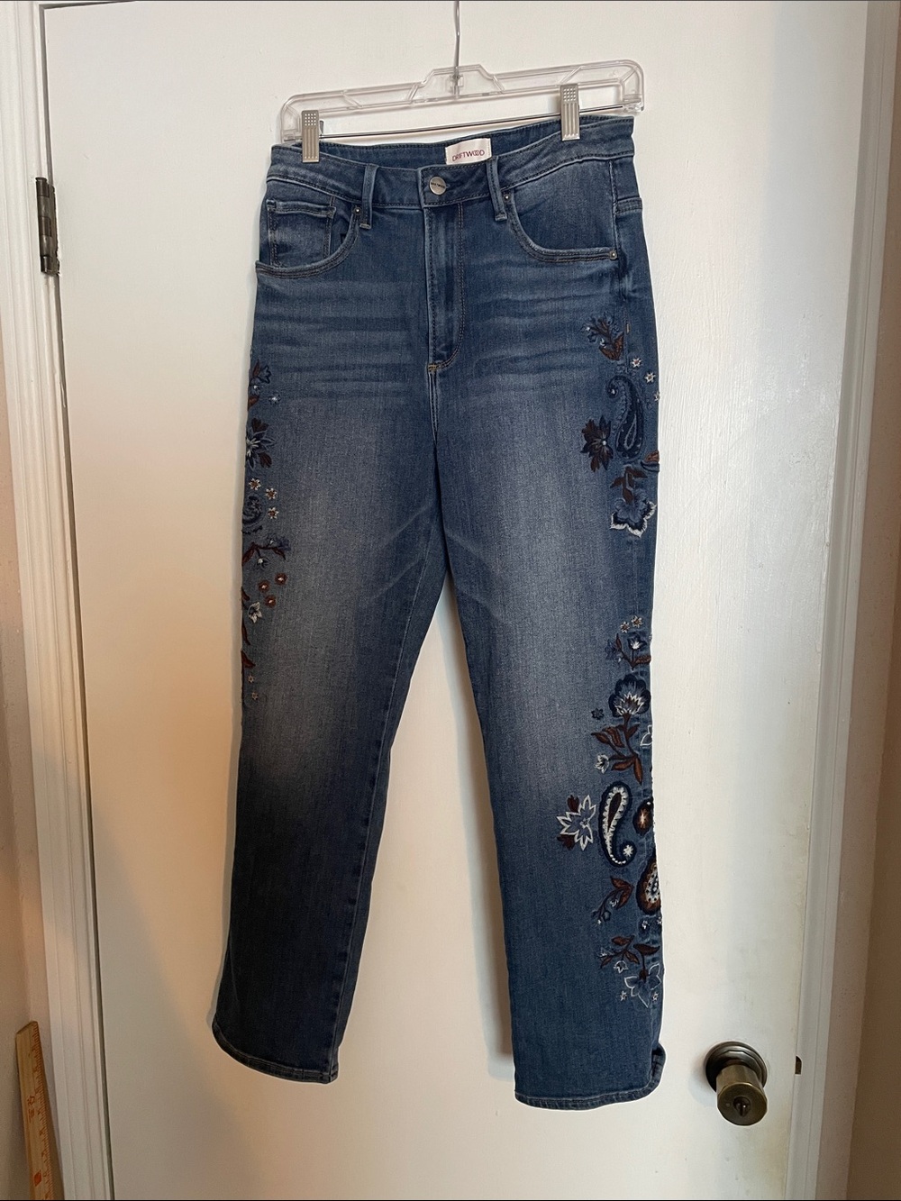DRIFTWOOD Embroidered Dark Blue Straight-Leg Jeans